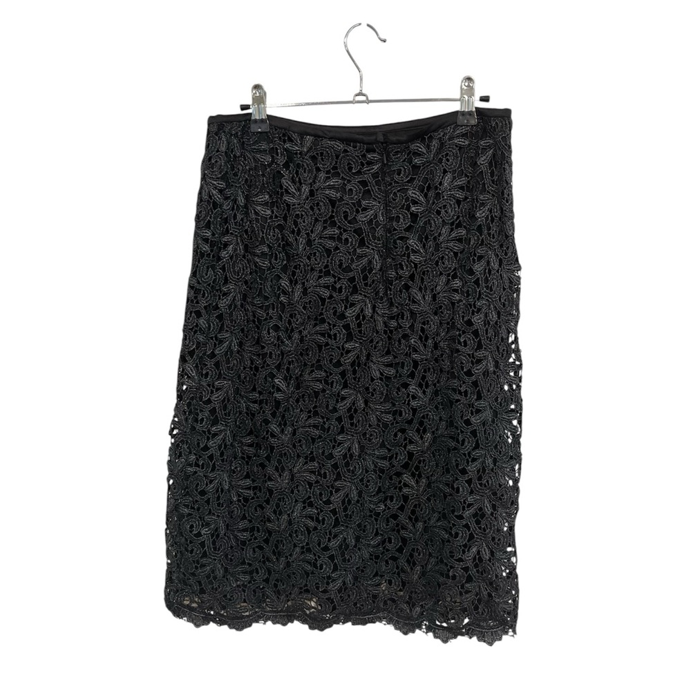Elegant Black Lace Pencil Skirt